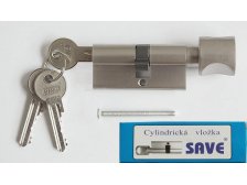 Vložka SAVE R s knoflíkem 30+35 3 klíče nikl-sat